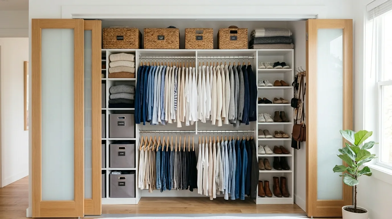 Make a compact closet work harder vertically inspiration for a closet.